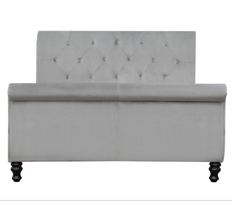 Cadre tapissé de lit de Chesterfield Sleigh grand avec des boutons