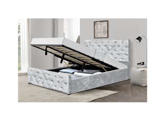Tiroirs écrasés tapissés adaptés aux besoins du client de stockage du Roi Size Bed With de velours