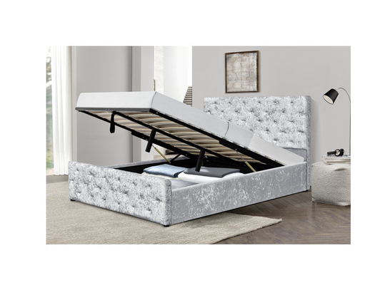 Tiroirs écrasés tapissés adaptés aux besoins du client de stockage du Roi Size Bed With de velours