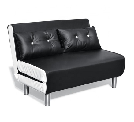 Jambes en cuir en métal de Sofa Bed Black White With de chaise pliante d'unité centrale