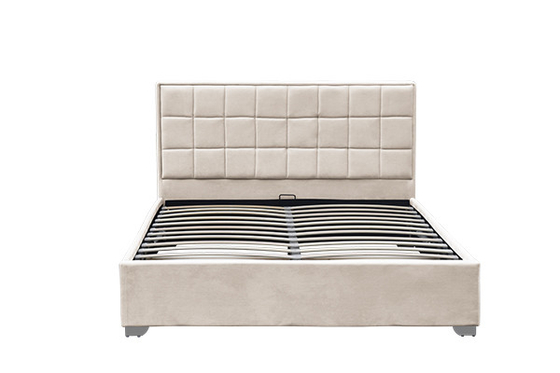 Cadre beige 120x200cm 140x200cm 160x200cm 180x200cm de lit de stockage d'Ottoman de velours de Horwood