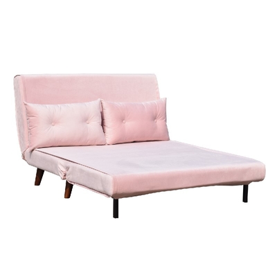 Contreplaqué rose de mousse de Seat Sofa Bed Folding Chair Fabric du velours deux