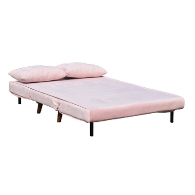 Contreplaqué rose de mousse de Seat Sofa Bed Folding Chair Fabric du velours deux