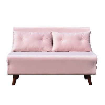 Contreplaqué rose de mousse de Seat Sofa Bed Folding Chair Fabric du velours deux