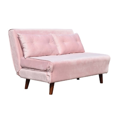 Contreplaqué rose de mousse de Seat Sofa Bed Folding Chair Fabric du velours deux