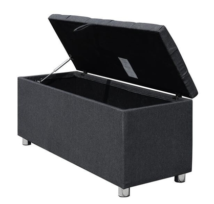 Stockage tapissé Ottoman R-U foncé franc Grey Fabric Blanket Box de tissu