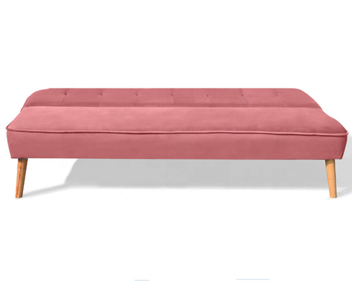 Couverture pliable écrasée de Sofa Bed Dusty Rose Fabric de velours avec la jambe en bois