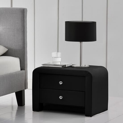 2 tiroir noir tapissé Nightstand